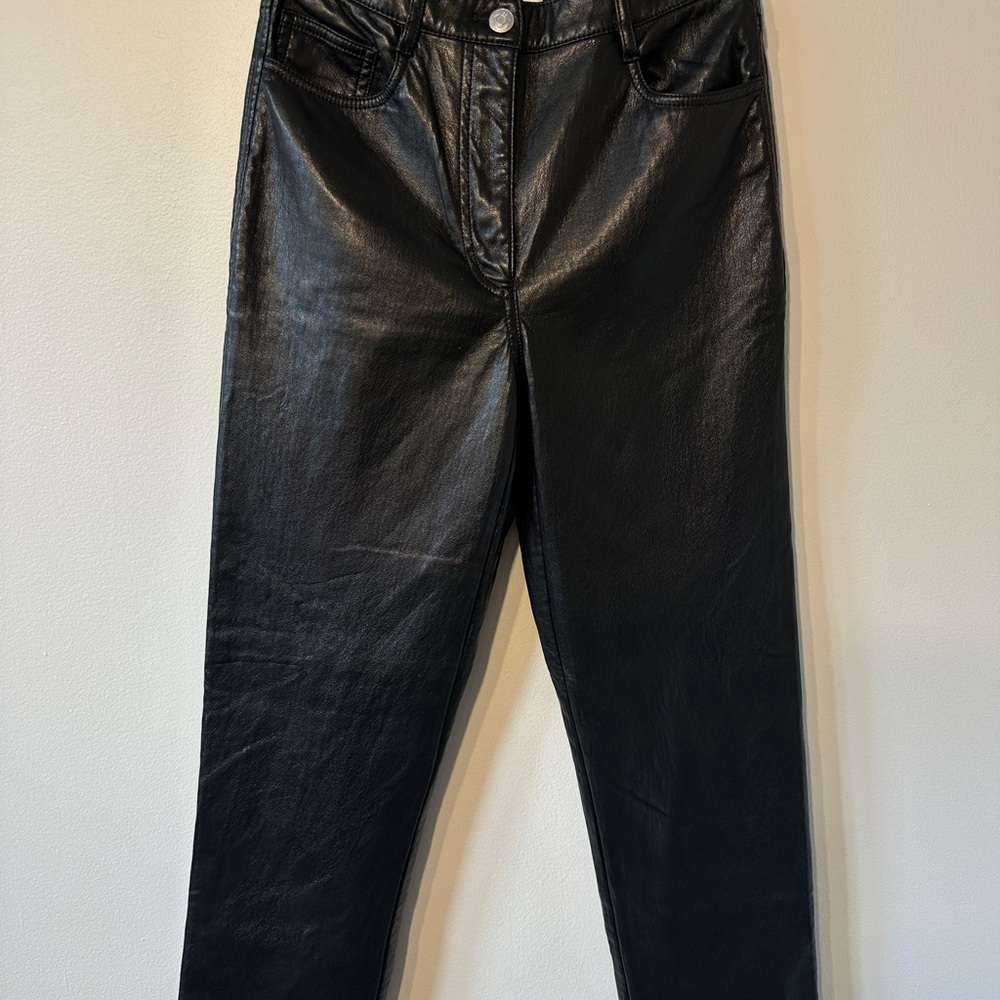 Wilfred Black Faux Leather Straight-Leg Jeans